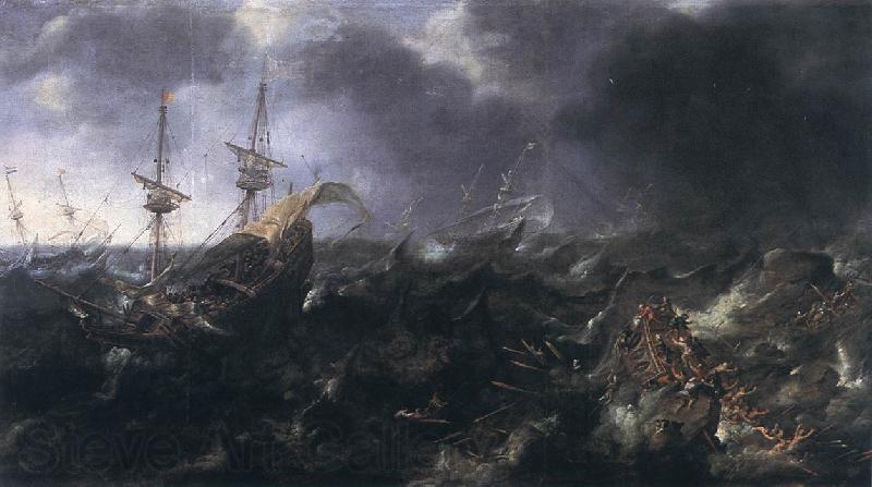 EERTVELT, Andries van Ships in Peril f Norge oil painting art